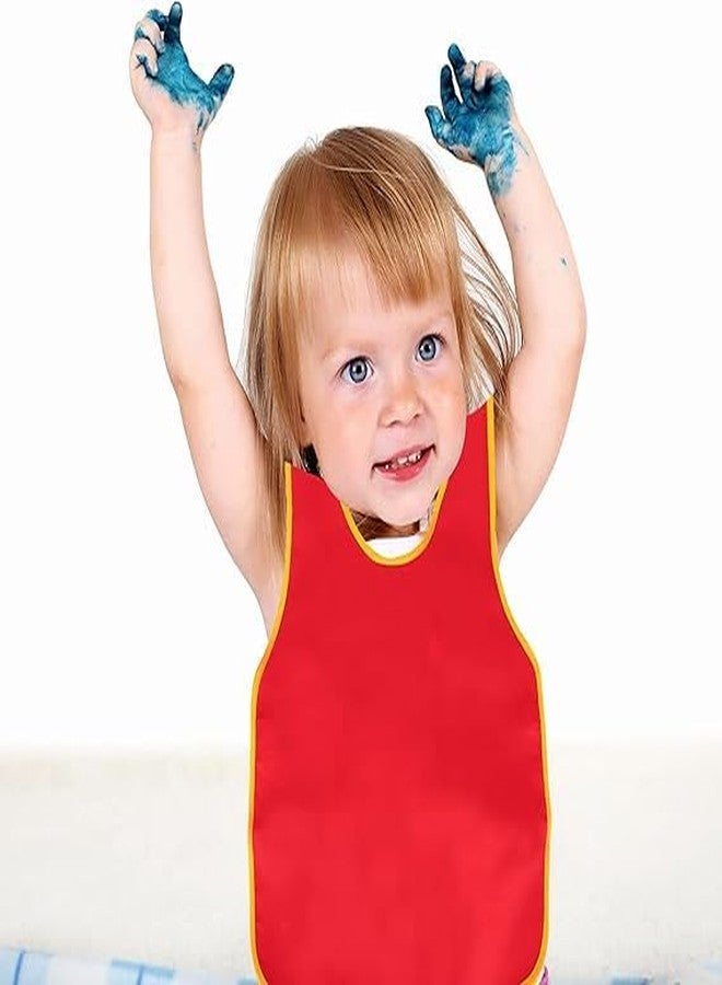 Cptoion 8 Pack Art Smock for Kids,Waterproof Artist Painting Aprons,Roomy Sleeveless Kids Painting Art Apron,Children Art Smocks,Toddler Smock for Painting Art Craft Classroom Kitchen,4 Colors - Image 4